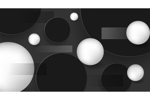 3d Ball Background with Circles and Line