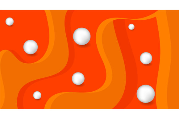 3d Ball Wavy Orange Background