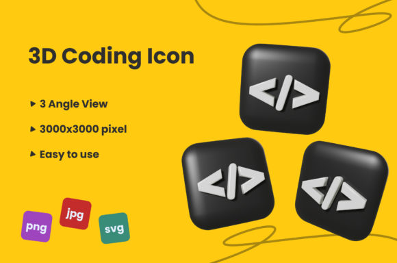 3D Coding Icon: Elevate Your Digital Presence