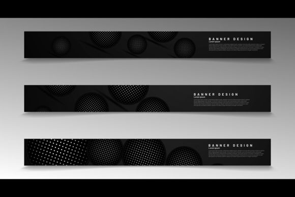 3D Dark Circle Pattern. Vector Banner