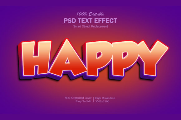 3D Happy Text Effect