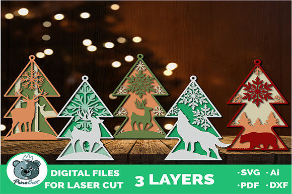 3D Layered Christmas Tree Ornaments