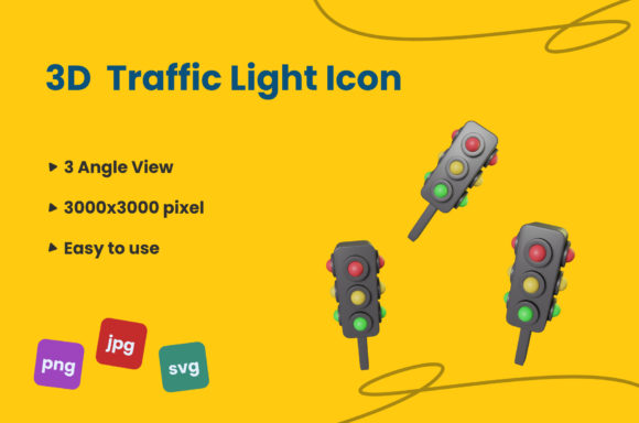 3D Traffic Light Icon