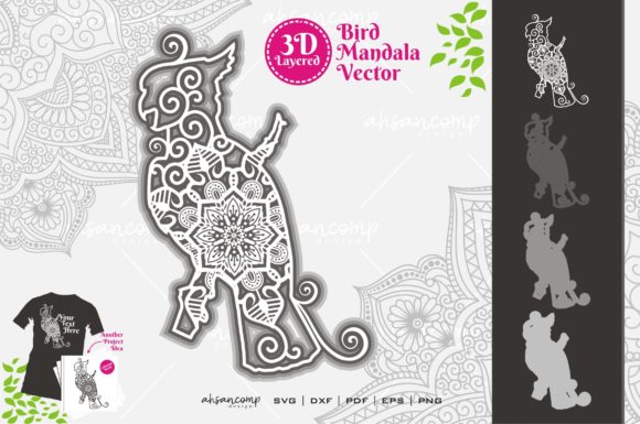 Cockatoo Mandala 5 3D Layered: Elevating Digital Design with Precision and Depth
