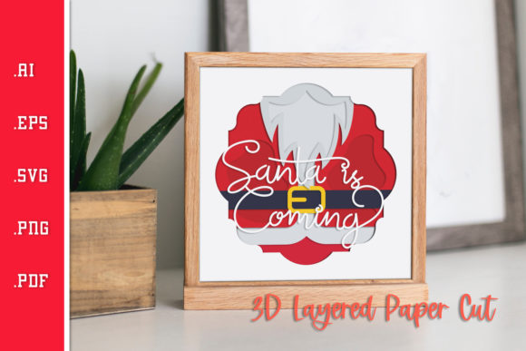 Evaluating Santa is Coming - 3D Layered Paper Cut for Holiday Crafting Projects