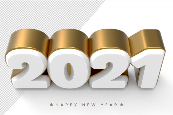 Gold Happy New Year 2021 3d Text
