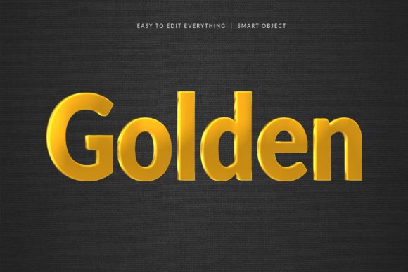 Golden 3d Shiny Style Text Effect