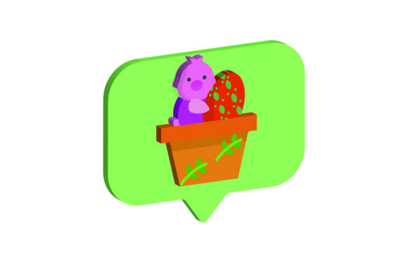 Icon 3D Easter Basket of Chickens