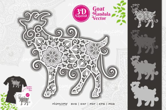Unlocking Creative Potential with Goat Mandala Vector SVG 3D Layered 4