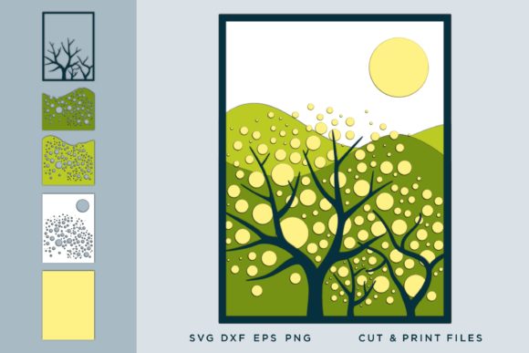 Wall Art 3D Landscape SVG